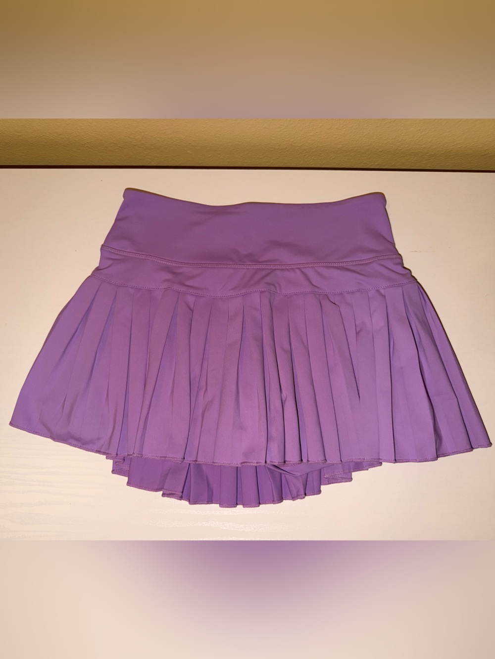 Pleated Lavender Mini Skirt with High Waist
